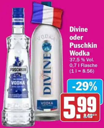 Hit Divine oder Puschkin Wodka Angebot