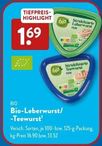 Aldi Süd Bio-Leberwurst/ Teewurst Angebot