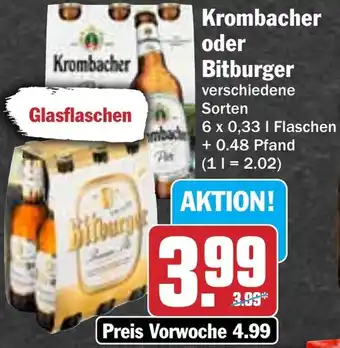 Hit Krombacher oder Bitburger Angebot