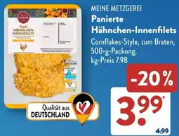 Aldi Süd MEINE METZGEREI Panierte Hähnchen-Innenfilets Angebot