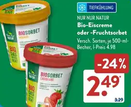 Aldi Süd NUR NUR NATUR Bio-Eiscreme oder Fruchtsorbet Angebot