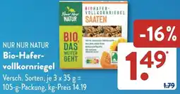 Aldi Süd NUR NUR NATUR Bio-Hafervollkornriegel Angebot