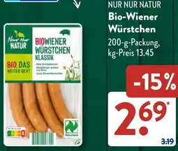 Aldi Süd NUR NUR NATUR Bio-Wiener Würstchen Angebot