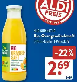 Aldi Süd NUR NUR NATUR Bio-Orangendirektsaft Angebot