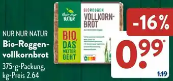 Aldi Süd NUR NUR NATUR Bio-Roggenvollkornbrot Angebot
