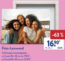 Aldi Süd Foto-Leinwand Angebot