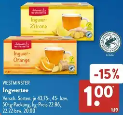 Aldi Süd WESTMINSTER Ingwertee Angebot