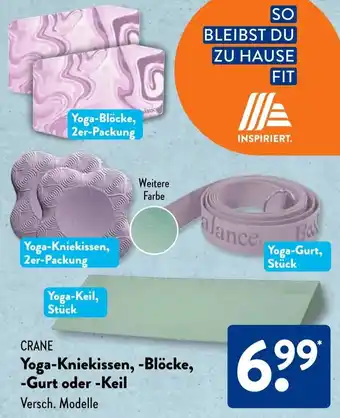 Aldi Süd CRANE Yoga-Kniekissen, -Blöcke, Gurt oder Keil Angebot
