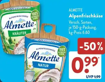 Aldi Süd ALMETTE Alpenfrischkäse Angebot