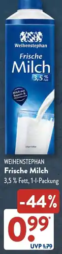 Aldi Süd WEIHENSTEPHAN Frische Milch Angebot