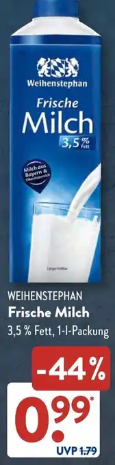 Aldi Süd WEIHENSTEPHAN Frische Milch Angebot