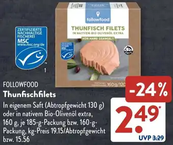 Aldi Süd FOLLOWFOOD Thunfischfilets Angebot