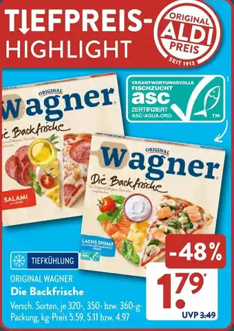 Aldi Süd ORIGINAL WAGNER Die Backfrische Angebot
