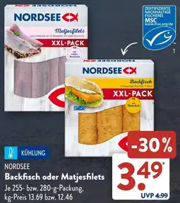 Aldi Süd NORDSEE Backfisch oder Matjesfilets Angebot
