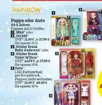 Marktkauf Rainbow Puppe Oder Auto Angebot