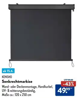 Aldi Süd KENSHO Senkrechtmarkise Angebot