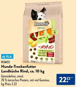 Aldi Süd ROMEO Hunde-Trockenfutter Landküche Rind Angebot
