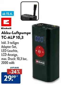 Aldi Süd Einhell Akku-Luftpumpe TC-ALP 10,3 Angebot