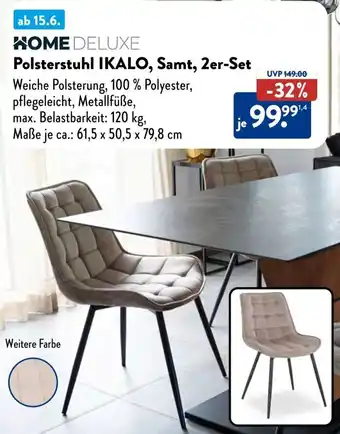 Aldi Süd HOME DELUXE Polsterstuhl IKALO, Samt, 2er-Set Angebot