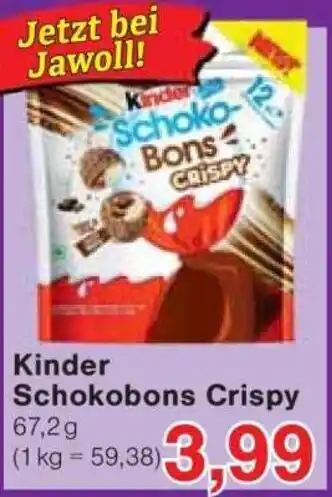 Jawoll Kinder Schokobons Crispy Angebot