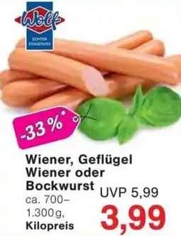 Jawoll Wiener, Geflügel Wiener oder Bockwurst Angebot