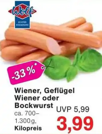 Jawoll Wiener, Geflügel Wiener oder Bockwurst Angebot