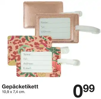Zeeman Gepäcketikett Angebot