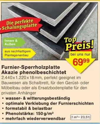 Jawoll Furnier-Sperrholzplatte Akazie phenolbeschichtet Angebot
