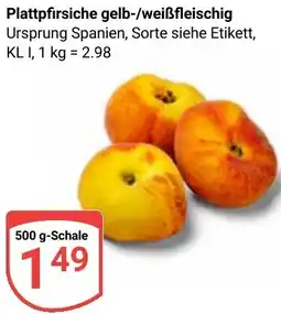 Globus Plattpfirsiche gelb-/weißfleischig Angebot