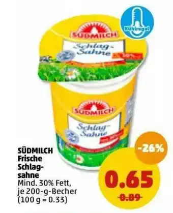 PENNY Südmilch Frische Schlagsahne Angebot