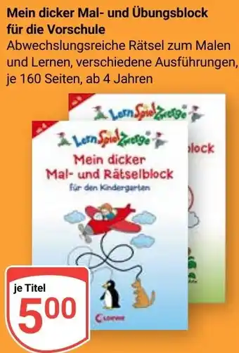 Globus Mein dicker Mal- und Übungsblock für die Vorschule Angebot