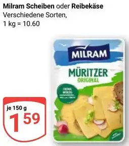 Globus Milram Scheiben oder Reibekäse Angebot