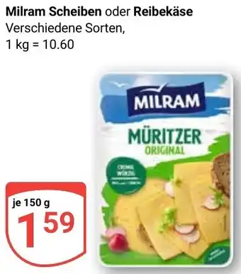 Globus Milram Scheiben oder Reibekäse Angebot