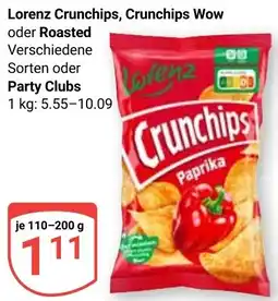 Globus Lorenz Crunchips, Crunchips Wow oder Roasted oder Party Clubs Angebot