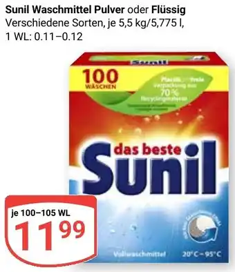 Globus Sunil Waschmittel Pulver oder Flüssig Angebot