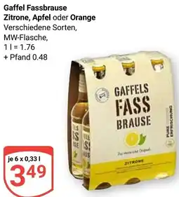 Globus Gaffel Fassbrause Zitrone, Apfel oder Orange Angebot