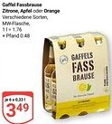 Globus Gaffel Fassbrause Zitrone, Apfel oder Orange Angebot