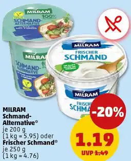 PENNY MILRAM Schmand Alternative oder Frischer Schmand Angebot