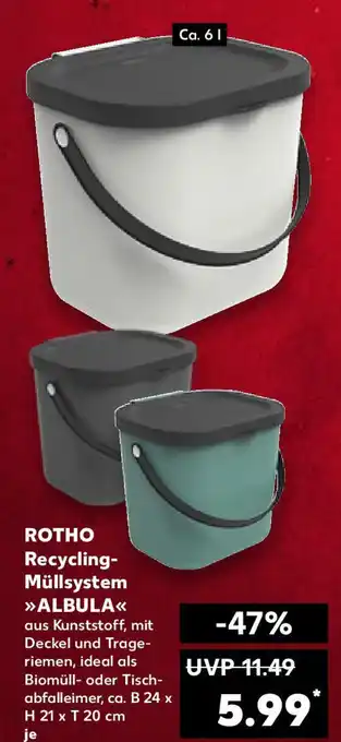 Kaufland ROTHO Recycling- Müllsystem ALBULA Angebot