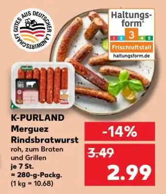 Kaufland K-PURLAND Merguez Rindsbratwurst Angebot