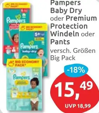 Budni Pampers Baby Dry oder Premium Protection Windeln oder Pants Angebot