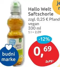 Budni Hallo Welt Saftschorle Angebot