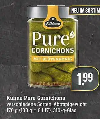 Edeka Kühne Pure Cornichons Angebot