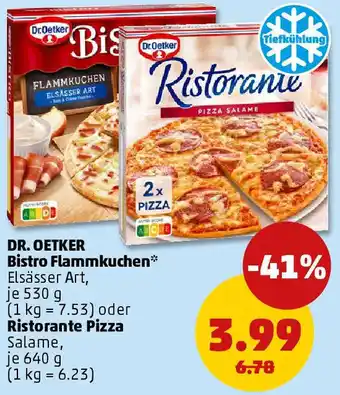 PENNY DR. OETKER Bistro Flammkuchen oder Ristorante Pizza Angebot