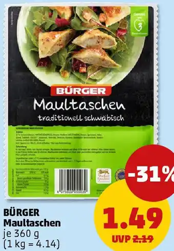 PENNY BÜRGER Maultaschen Angebot