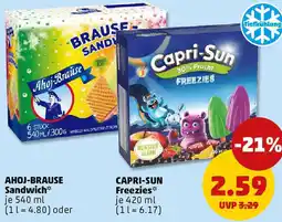 PENNY AHOJ-BRAUSE Sandwich oder CAPRI-SUN Freezies Angebot