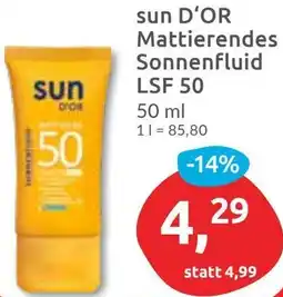 Budni sun D'OR Mattierendes Sonnenfluid LSF 50 Angebot