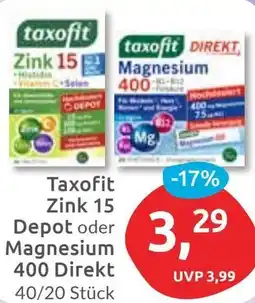 Budni Taxofit Zink 15 Depot oder Magnesium 400 Direkt Angebot