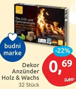 Budni Dekor Anzünder Holz & Wachs Angebot