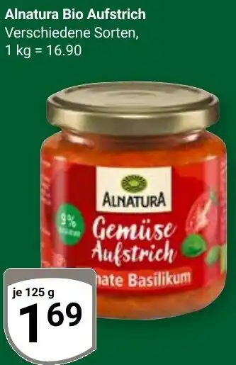 Globus Alnatura Bio Aufstrich Angebot
